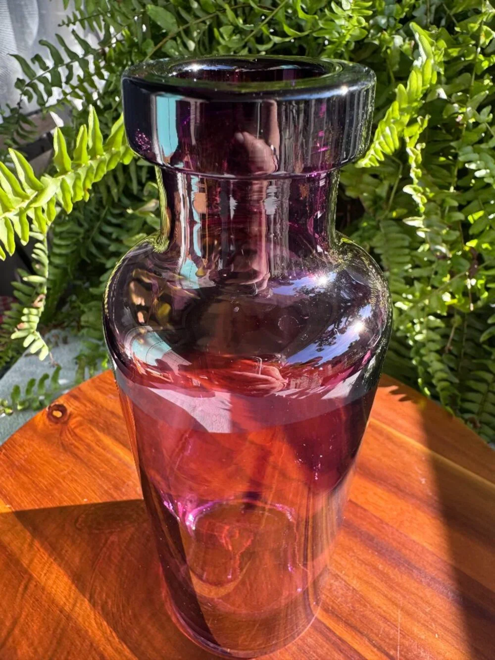 IKEA Medveten Amethyst Purple Glass Bottle Vase Designed by Gunnel Sahli